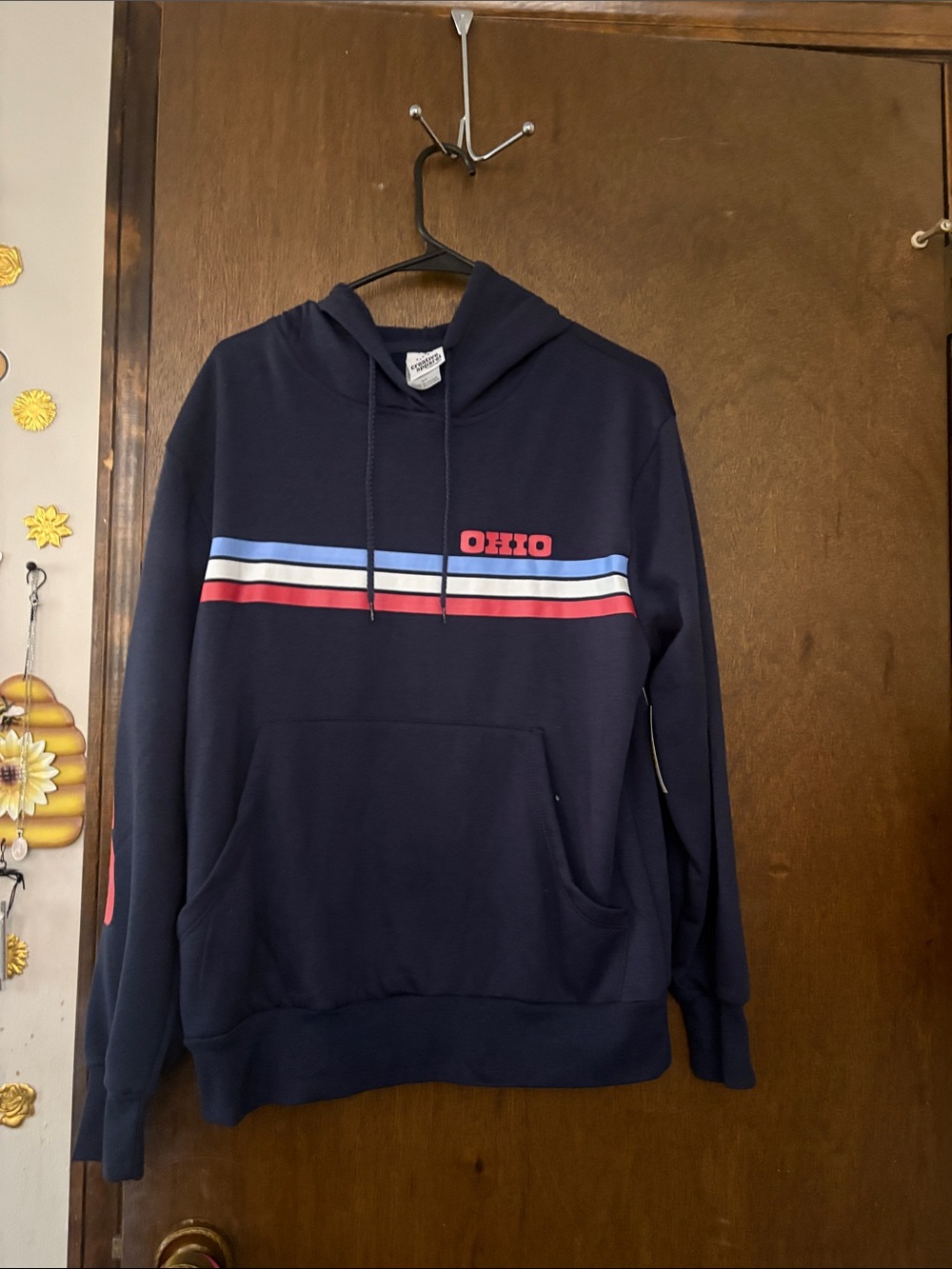 Navy 'Ohio' Striped Pullover Hoodie
